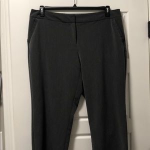 Gray flat-front dress pants